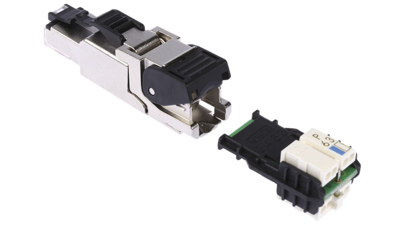 Connettore RJ45 Maschio Telegartner Cat6a, 8P8C vie, Montaggio su cavo