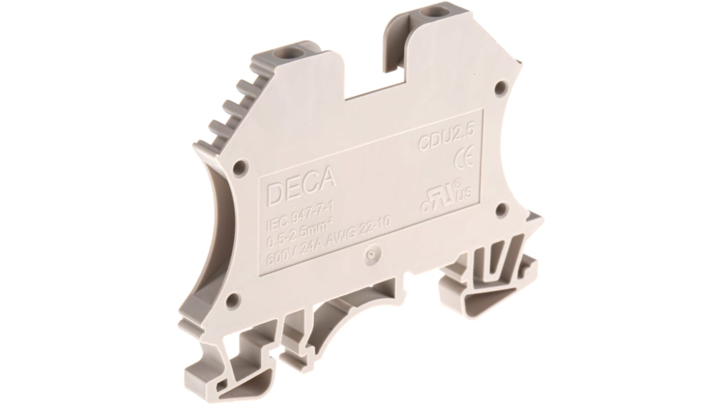 RS PRO DIN Rail Terminal Block, 2.5mm², Single-Level, Screw Termination