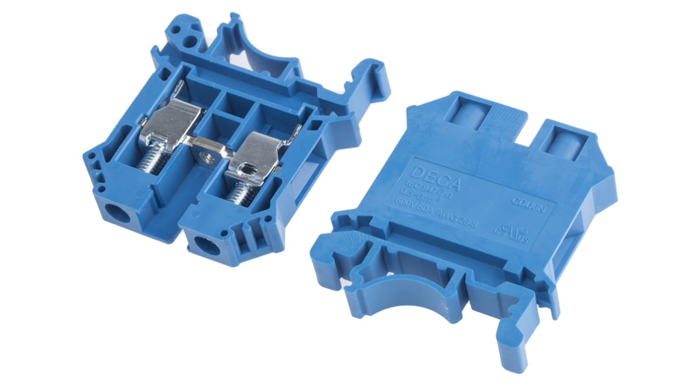Morsettiera per guida DIN RS PRO, livello Singolo, 50 (UL/CSA) A, 57 (IEC) A