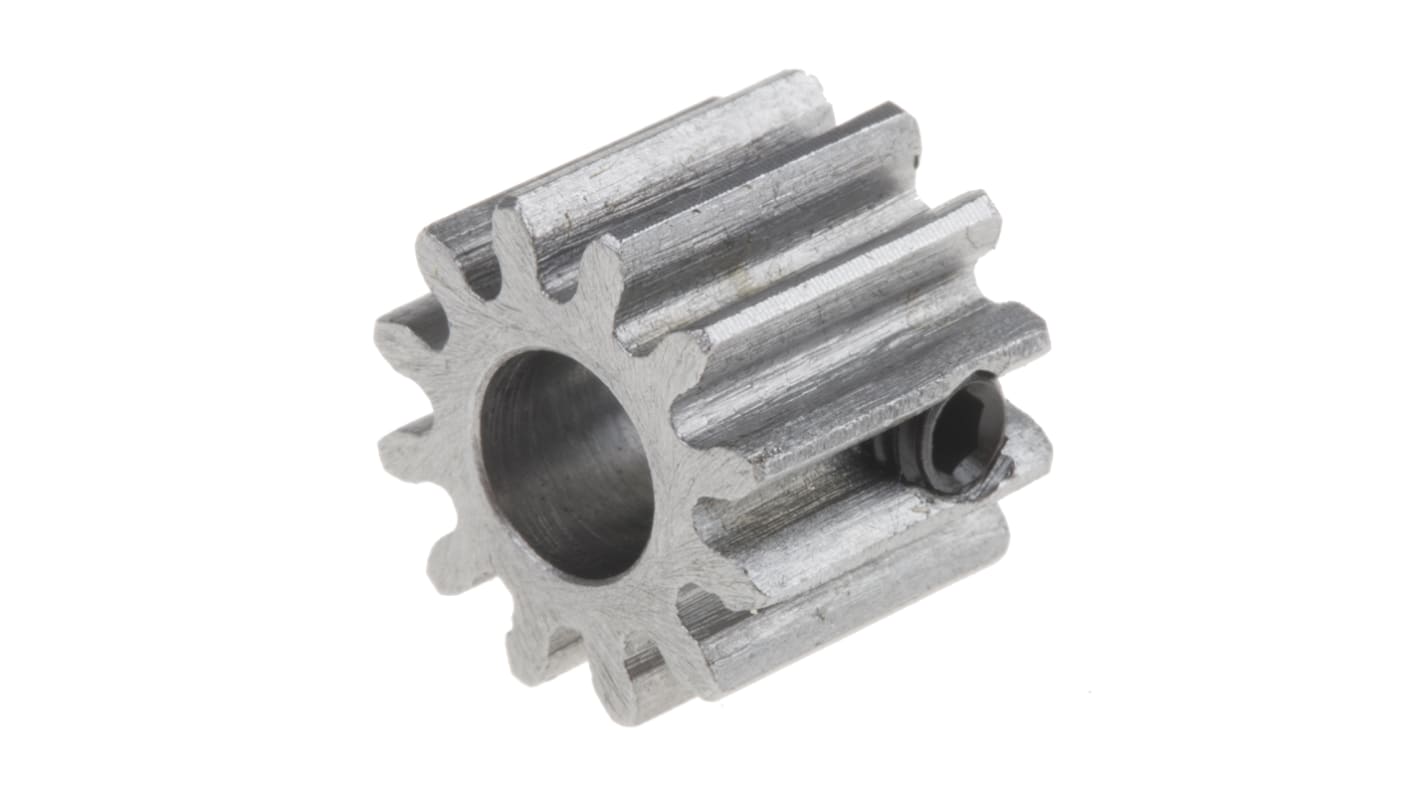 RS PRO Steel 12 Teeth Spur Gear, 1 Module, 6mm Bore Diam, 12mm Pitch Diam, 14mm Hub Diam