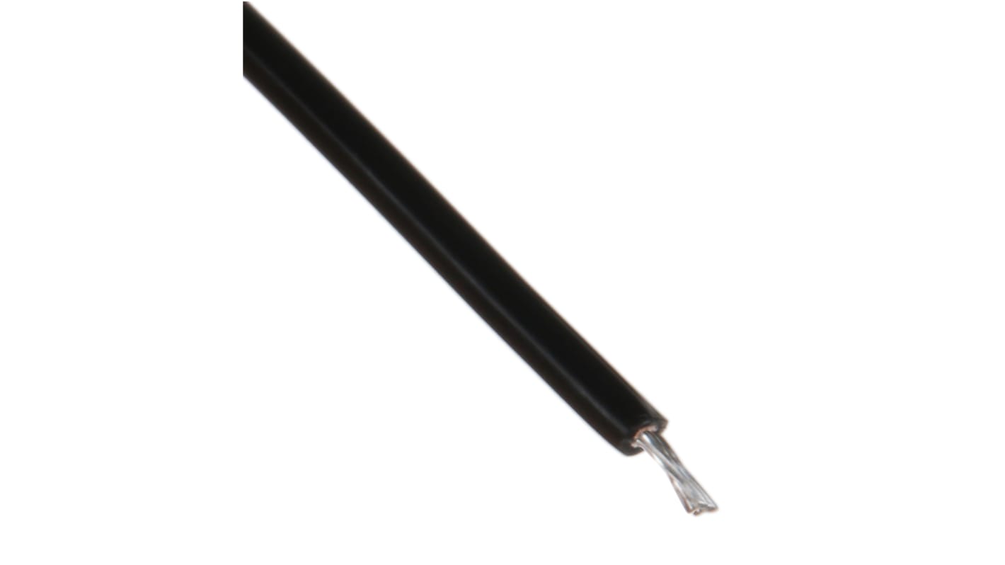 Alpha Wire Hook-up Wire TEFLON Series Black 0.33 mm² Hook Up Wire, 22 AWG, 19/0.16 mm, 30m, PTFE Insulation, 5855 BK005