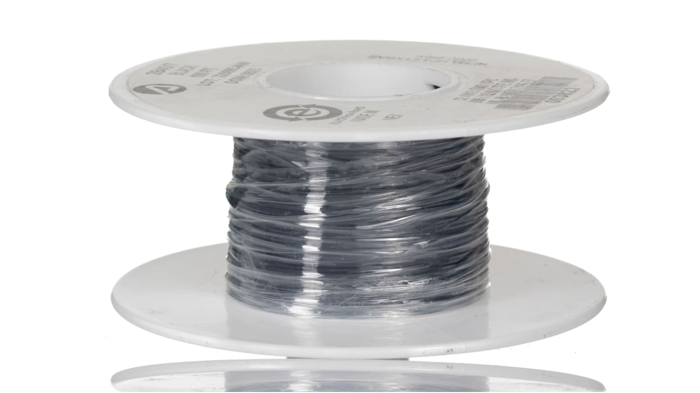 Alpha Wire 黑色高温电线, 0.03 mm², 30m长, 32 AWG, 250 V, 最高200°C, PTFE绝缘, Hook-up Wire TEFLON系列