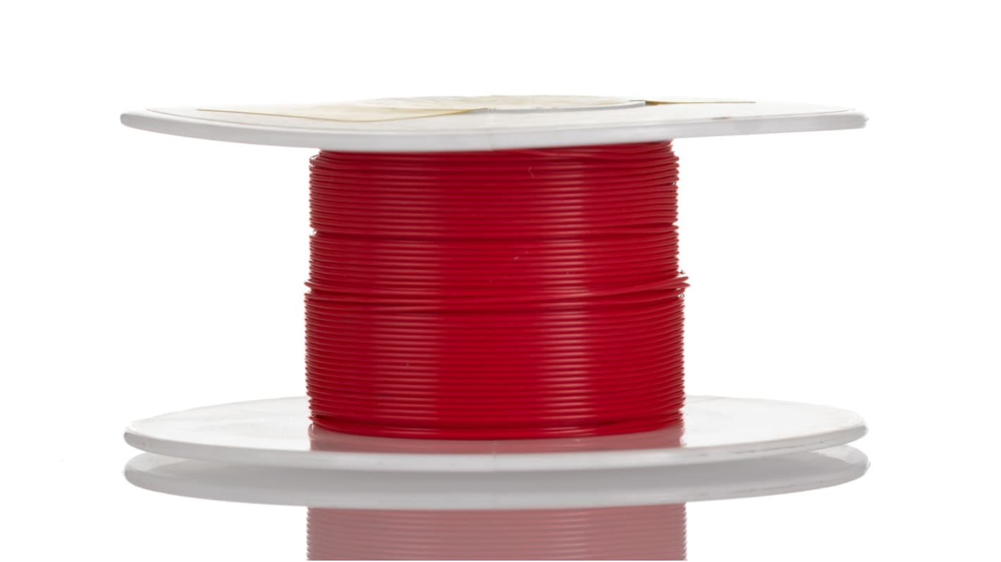 Alpha Wire 红色高温电线, 0.03 mm², 30m长, 32 AWG, 250 V, 最高200°C, PTFE绝缘, Hook-up Wire TEFLON系列
