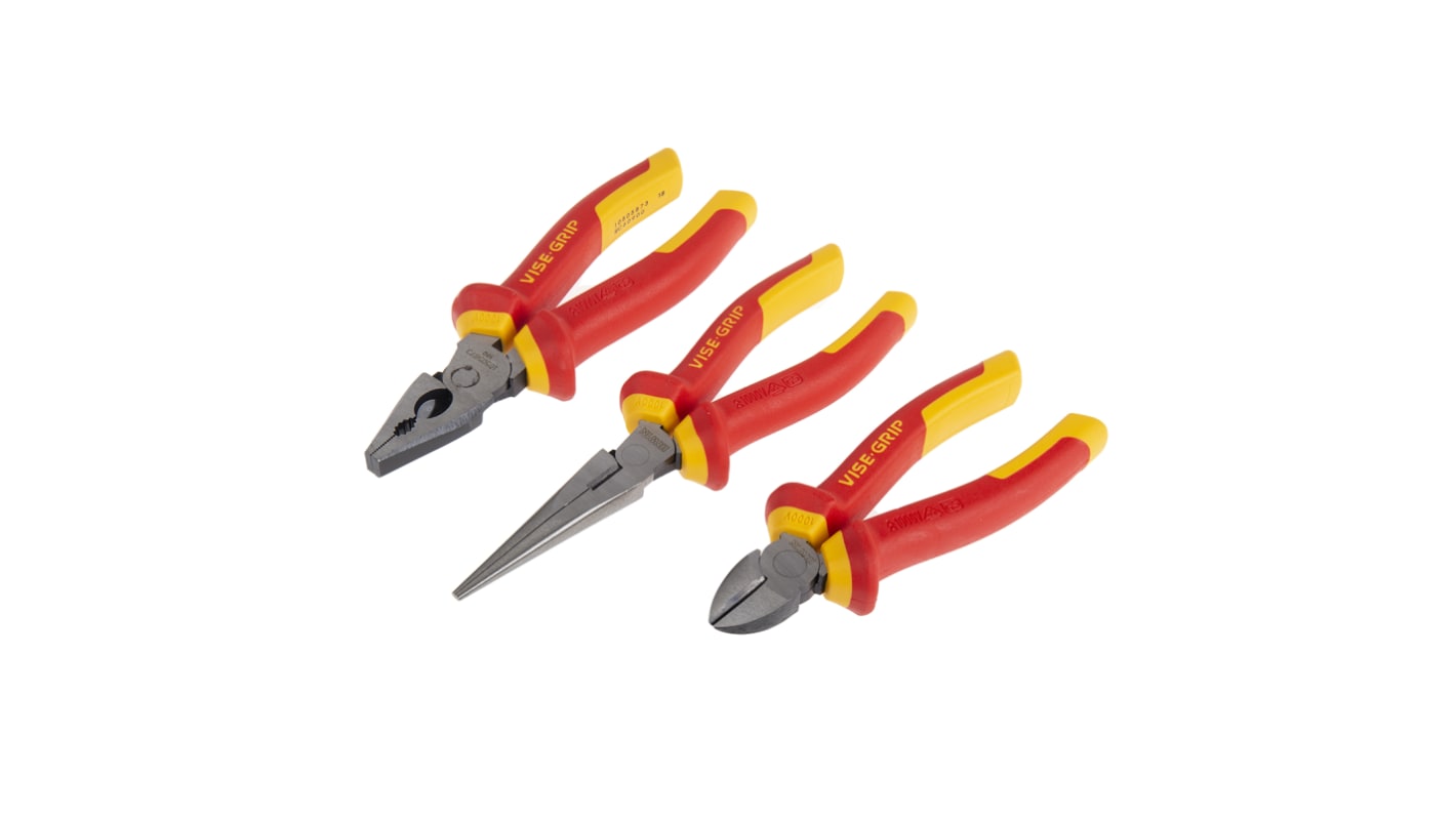 Irwin 3-Piece Plier Set, VDE/1000V, 180 mm Overall