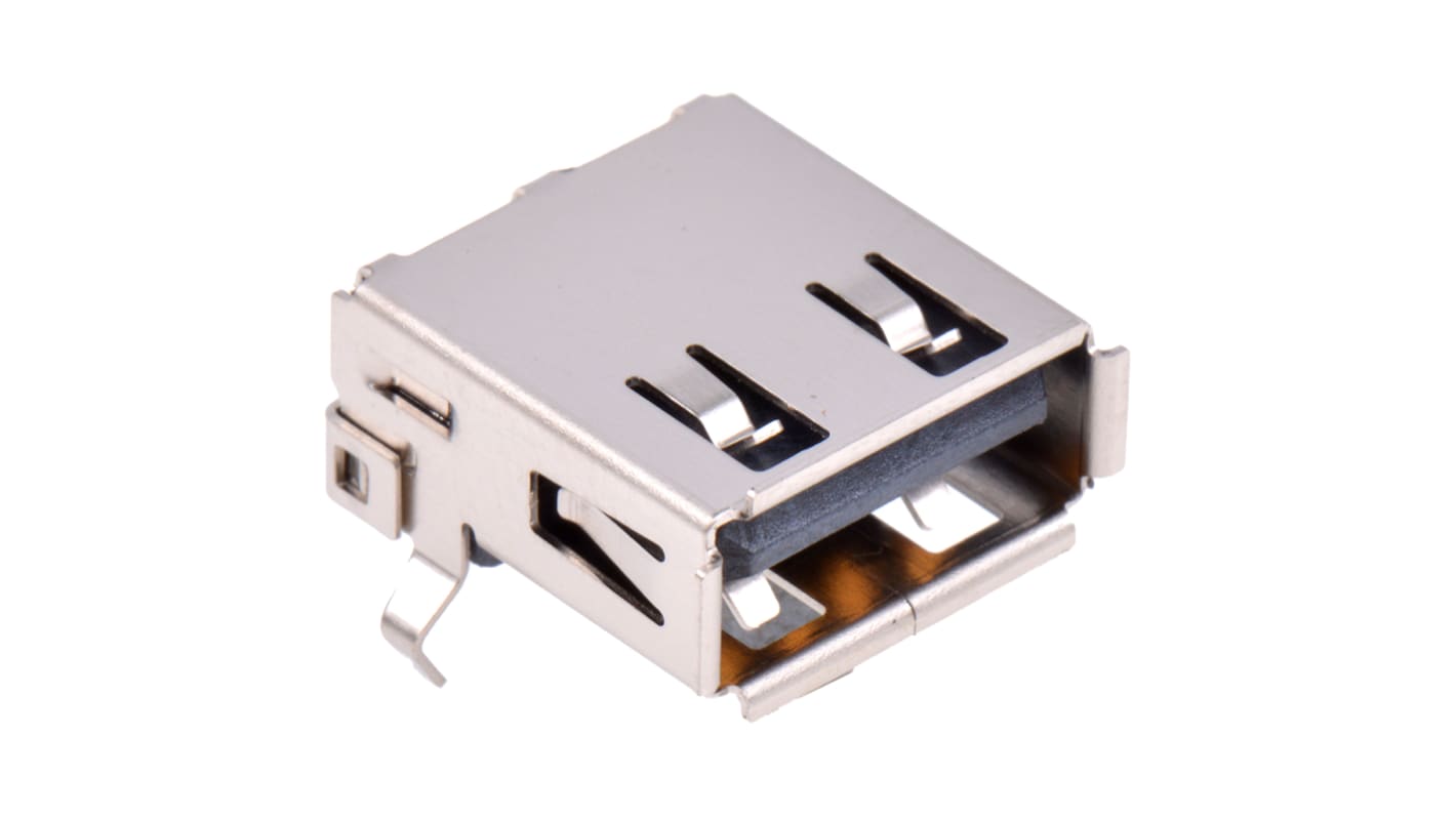 Wurth Elektronik Right Angle, Through Hole, Socket- Single Port Type A 2.0 USB Connector