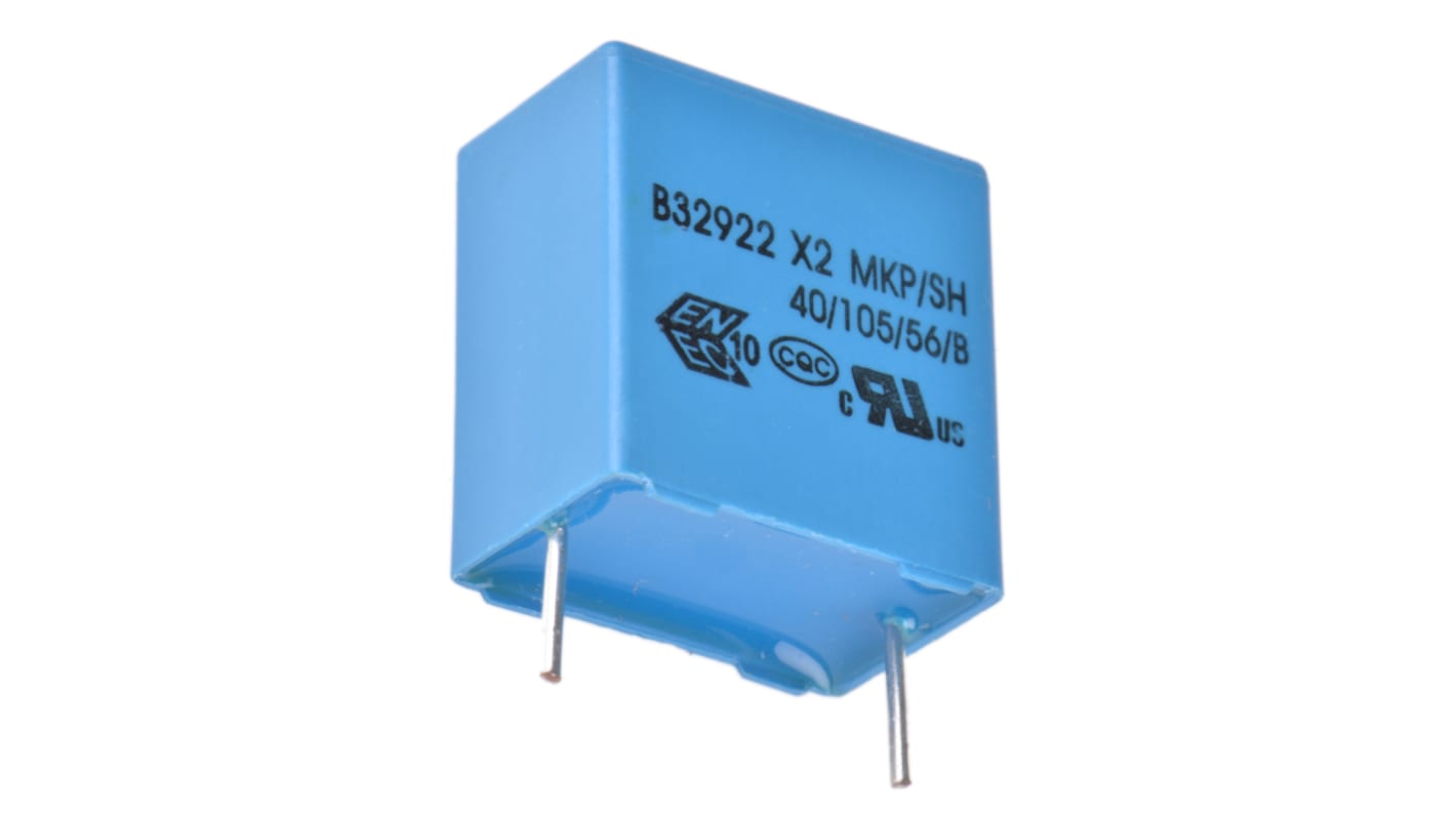 EPCOS B32922C Metallised Polypropylene Film Capacitor, 305 V ac, 630 V dc, ±20%, 680nF, Through Hole