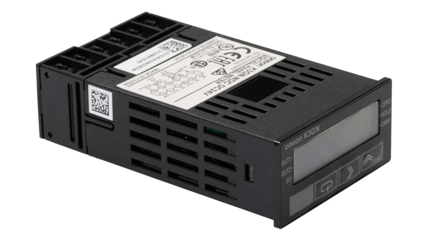 Omron K3GN 7 Segment LCD Digital Panel Multi-Function Meter for Current, Pulse, Voltage, 22.2mm x 45mm