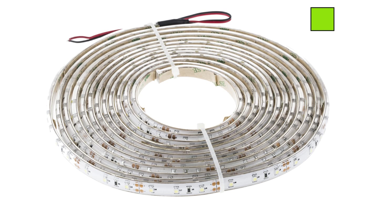 LED pásky, počet diod LED/metr: 60, Zelená, délka pásky: 5m, 12V, šířka pásku: 10mm, IP65