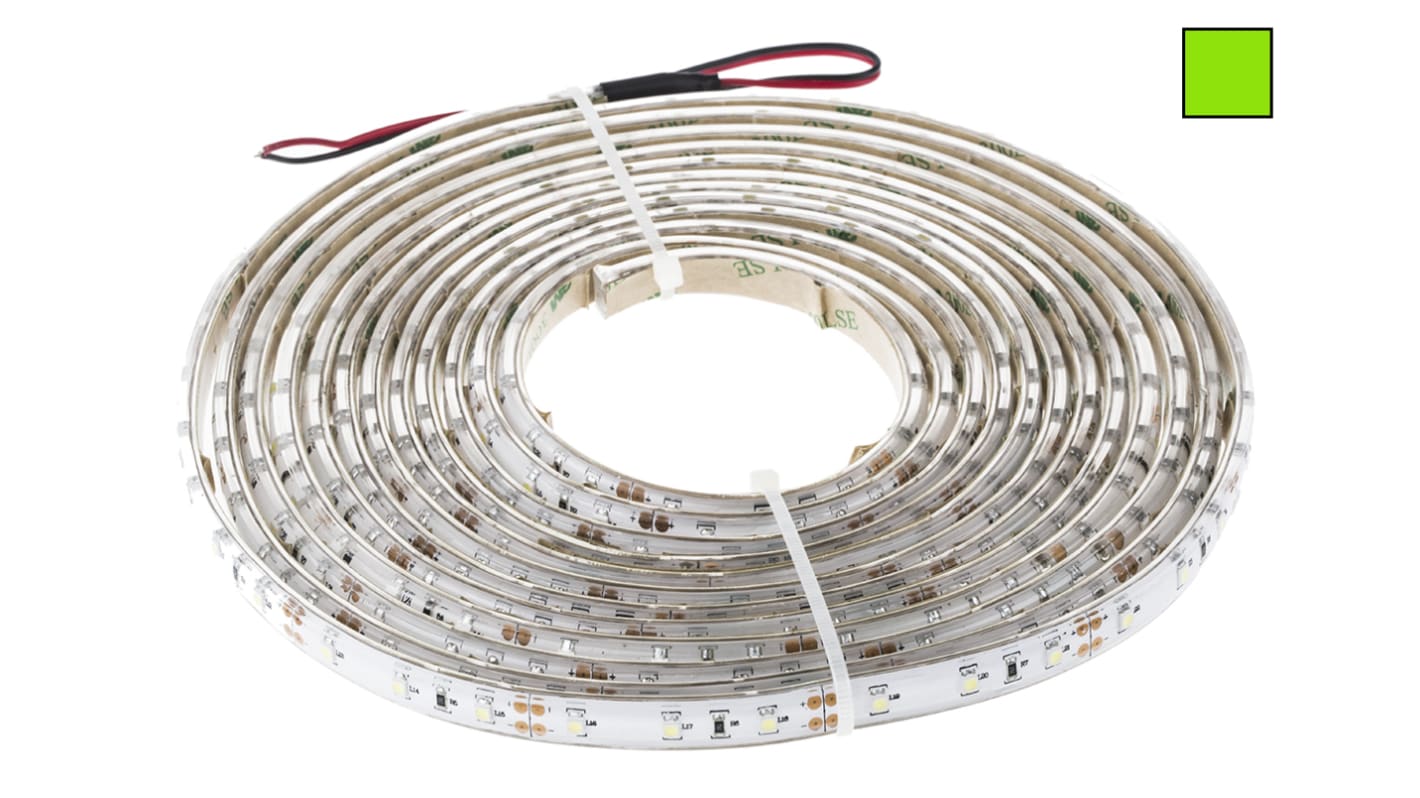 RS PRO LED-Streifen, Grün, 5m x 10mm 12V 60LEDs/M IP65