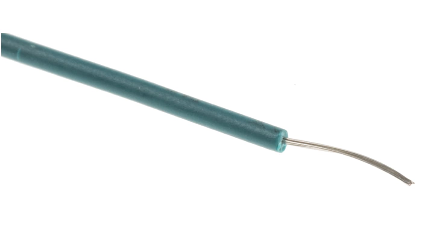RS PRO Green 0.08 mm² Hook Up Wire, 28 AWG, 7/0.12 mm, 100m, PVC Insulation