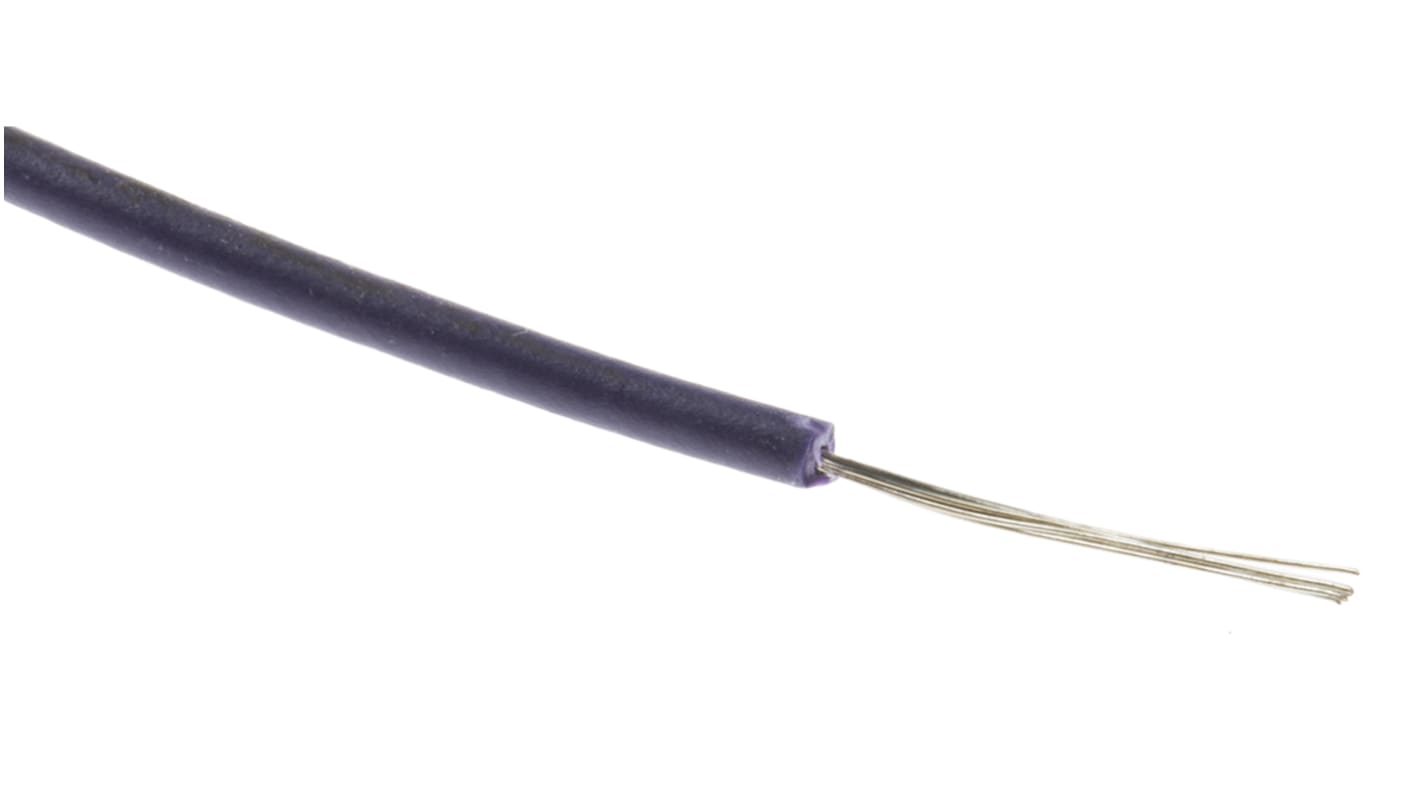 RS PRO Purple 0.08 mm² Hook Up Wire, 28 AWG, 7/0.12 mm, 100m, PVC Insulation