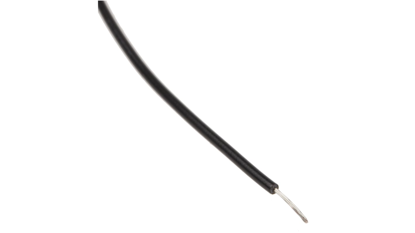 RS PRO 黑色电线, 0.13mm², 100m长, 26AWG, 300 V, 最高+105°C, PVC绝缘