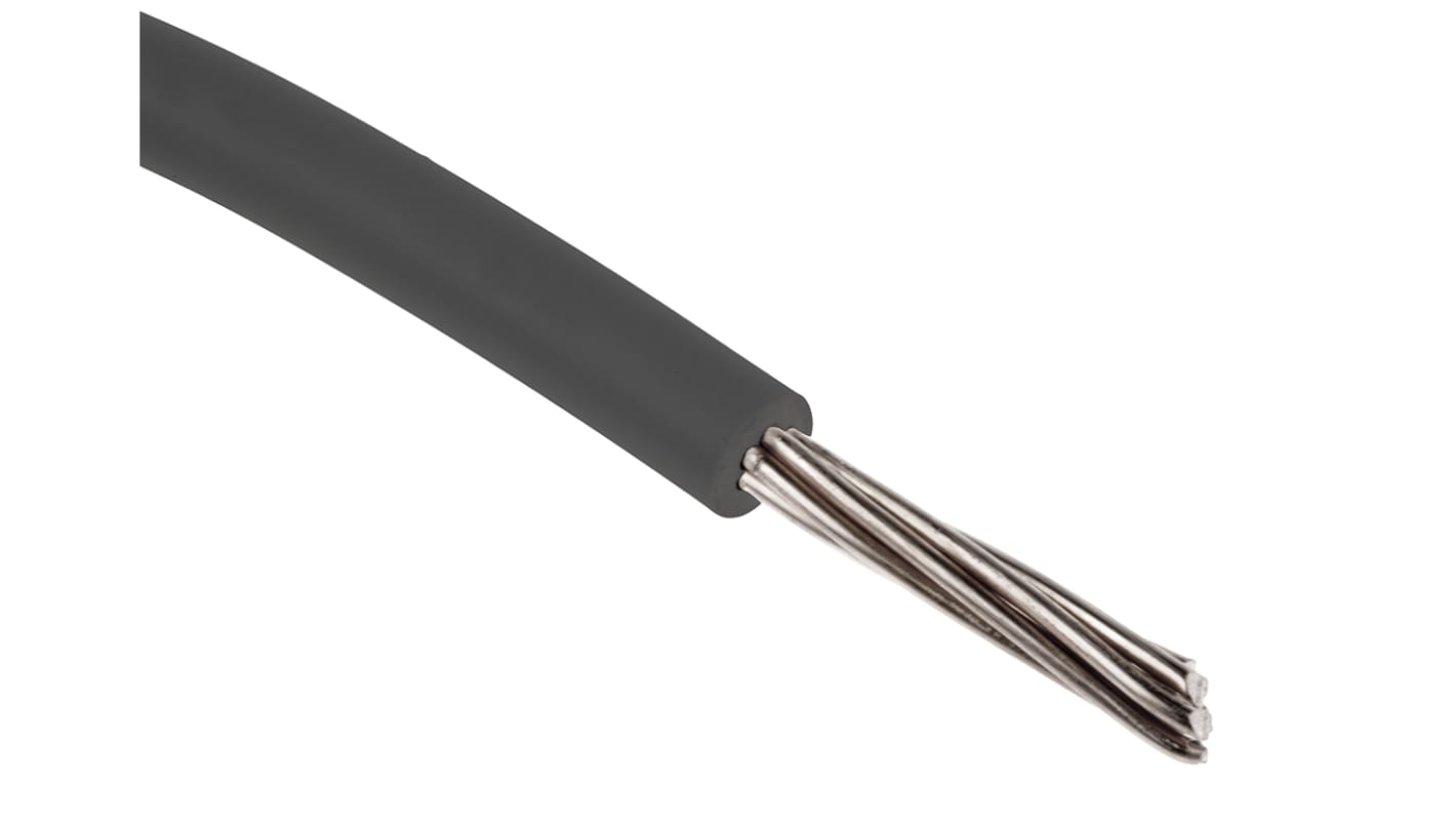 RS PRO Grey 0.13 mm² Hook Up Wire, 26 AWG, 7/0.16 mm, 100m, PVC Insulation