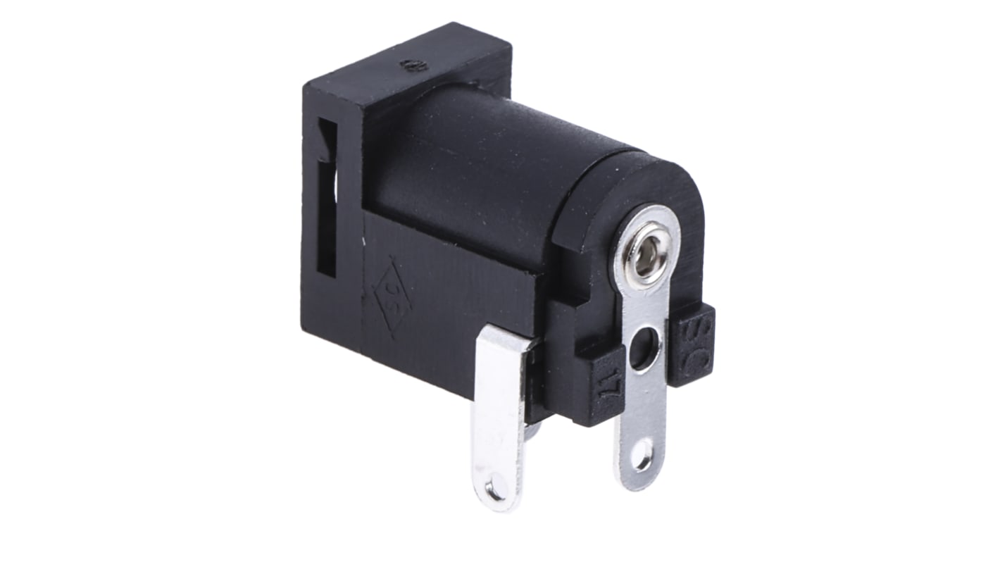 RS PRO Right Angle DC Socket Rated At 2.0A, 16.0 V, Panel Mount, length 15.2mm