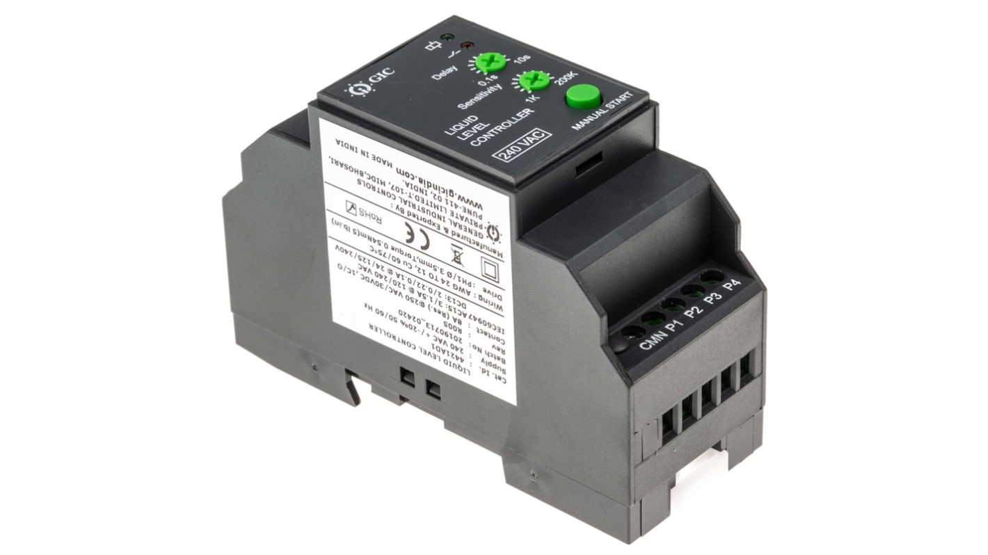 GIC 液位控制器, 240 V 交流电源, -10°C至+60°C, 44系列
