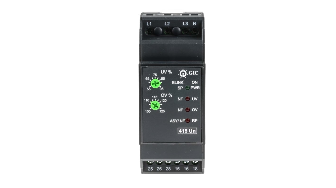 GIC Phase, Voltage Monitoring Relay, 3 Phase, DPDT
