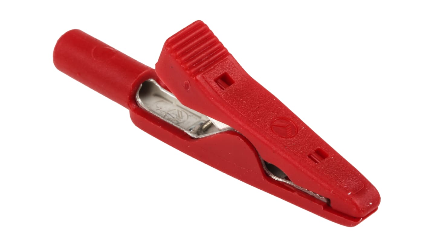 Pince crocodile  Hirschmann, 8A, Rouge