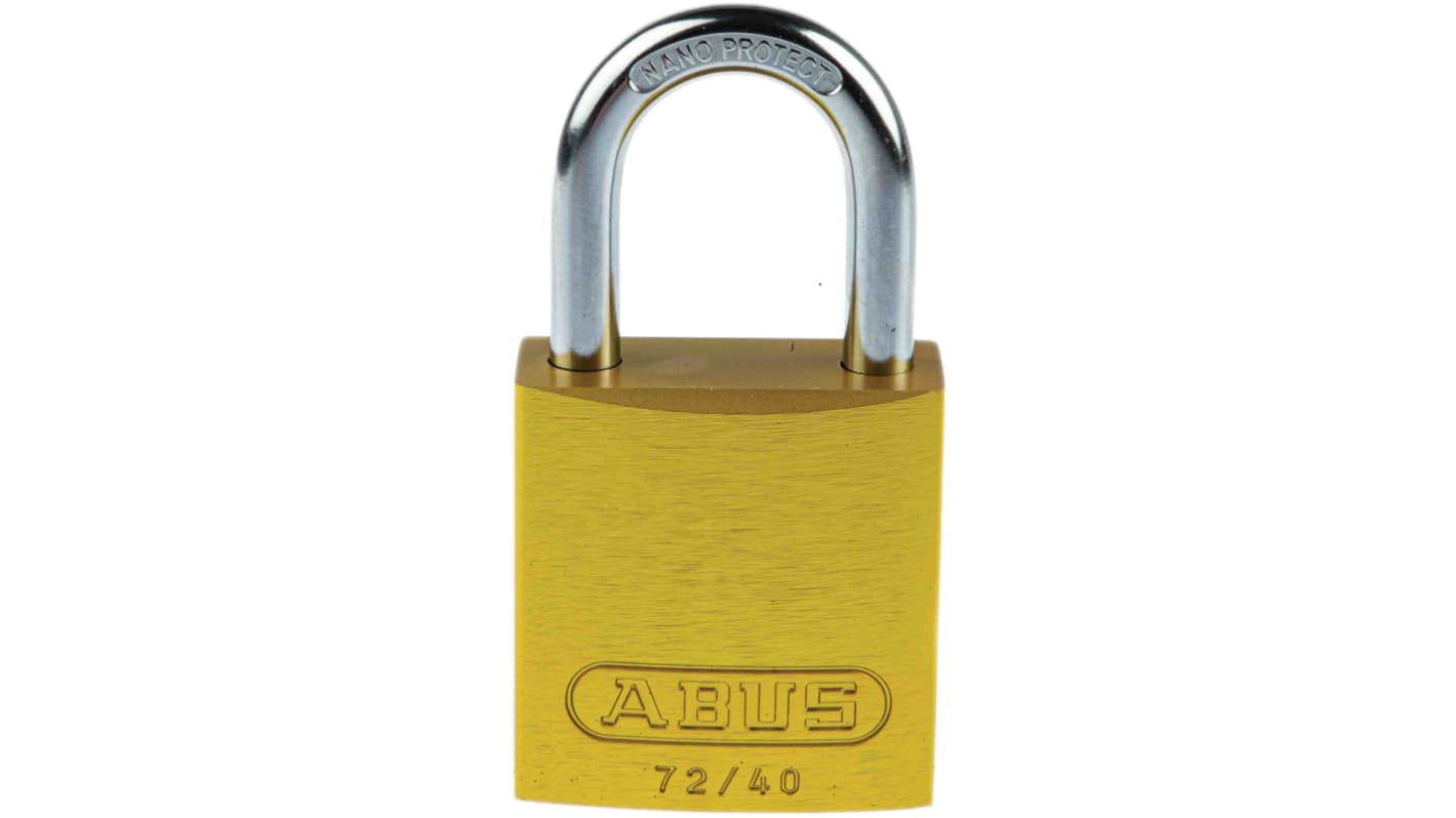ABUS Key Weatherproof Aluminium, Steel Safety Padlock, 6.5mm Shackle, 39mm Body