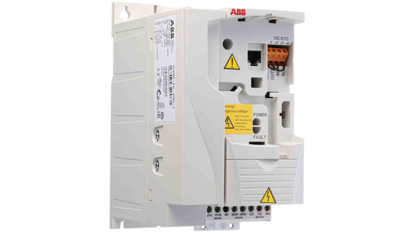 ABB Inverteres meghajtó, ACS355, 1,5 kW, 1 fázis, 0 → 600Hz, 230 V AC