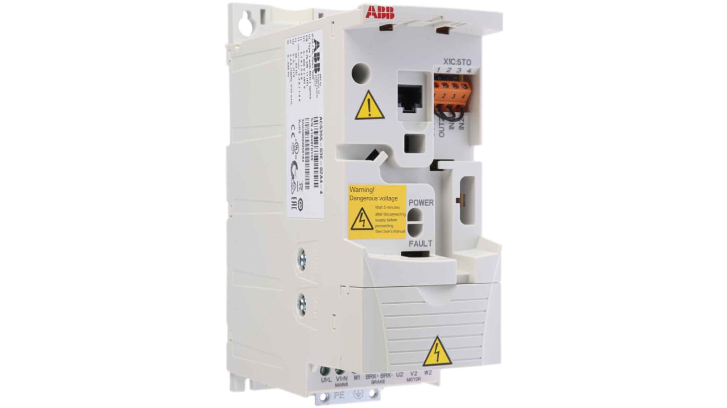 ABB インバータ ACS355, 400 V ac 0.75 kW ACS355-03E-02A4-4 ACモータ