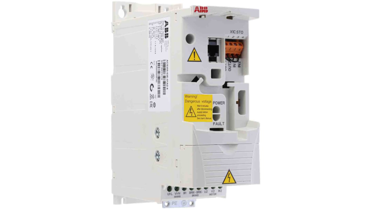ABB インバータ ACS355, 400 V ac 0.37 kW ACS355-03E-01A2-4 ACモータ RS232、RS485