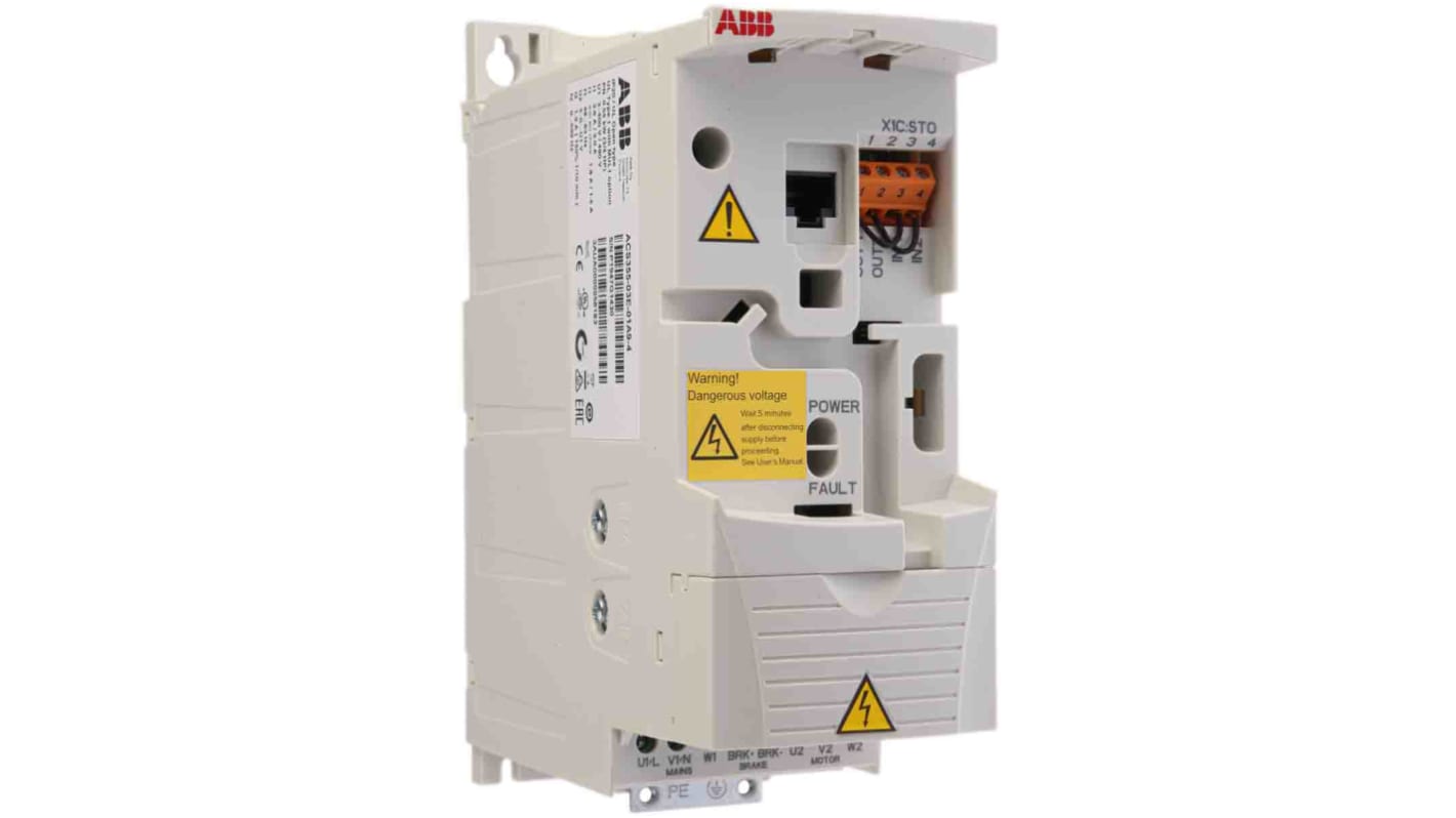 ABB Inverter Drive, 0.55 kW, 3 Phase, 400 V ac, 1.9 A, ACS355 Series