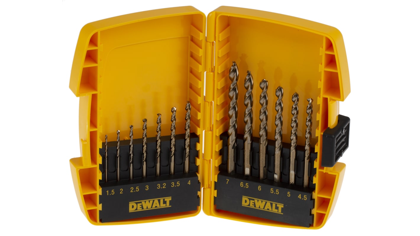 DT7920B QZ DeWALT 13 Piece Twist Drill Bit Set for Multi Material 7mm Max 1.5mm Min Steel Bits RS