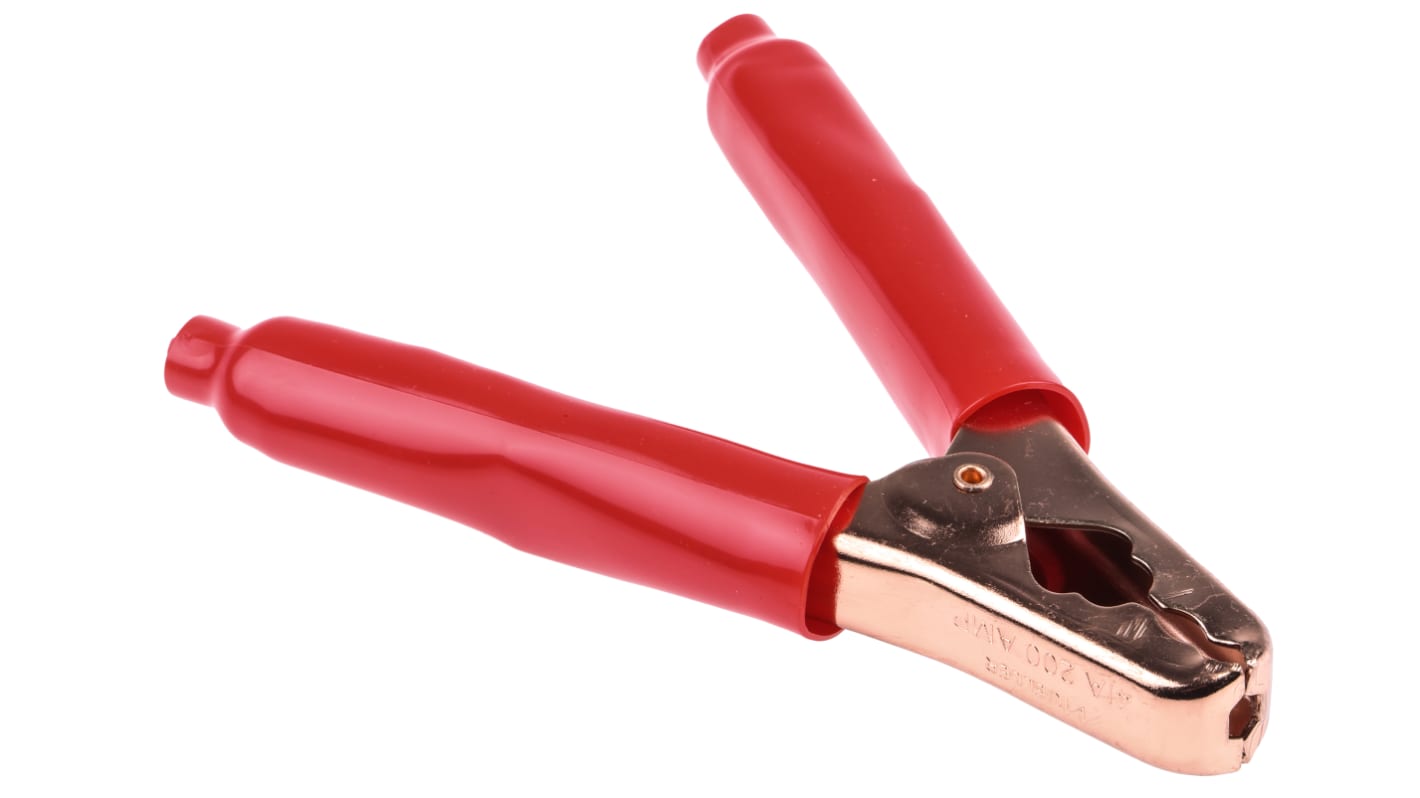 Mueller Electric Verkupferte 38mm Krokodilklemme, Rot PVC isoliert, 200A