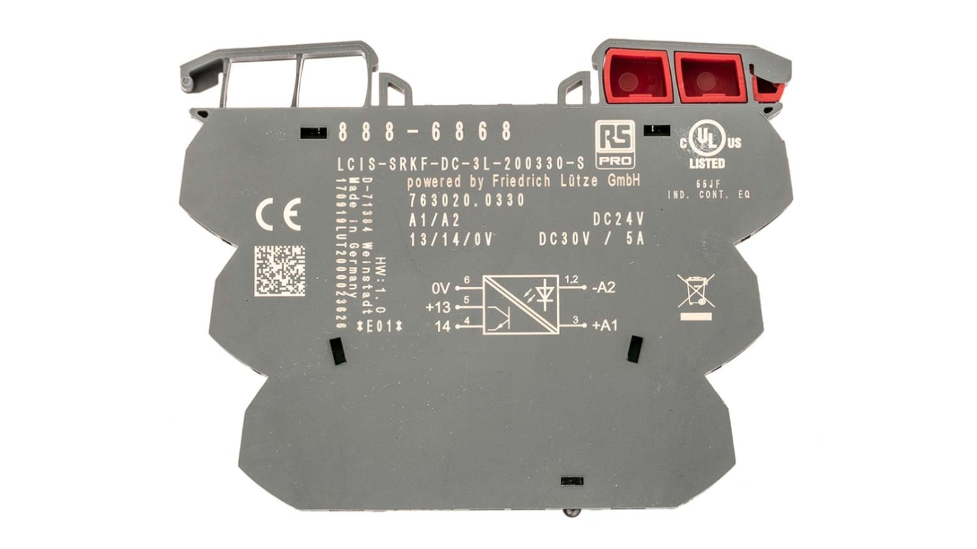 RS PRO Solid State Relay, 5 A Load, DIN Rail Mount, 30 V Load, 30 V Control