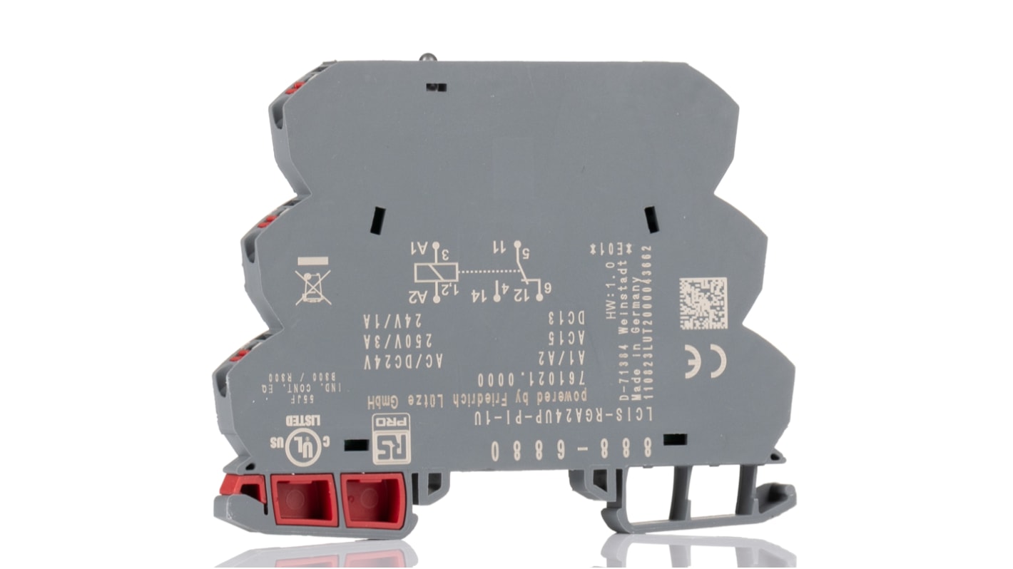 RS PRO Interface Relay, DIN Rail Mount, 24V ac/dc Coil, SPDT, 1-Pole