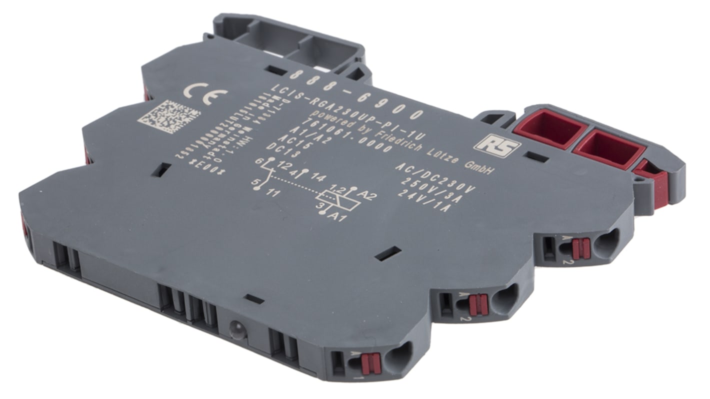 RS PRO Interface Relay, DIN Rail Mount, 230V ac/dc Coil, SPDT, 1-Pole