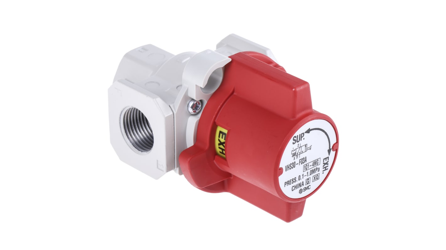 Valvola pneumatica a controllo manuale SMC, Pneumatic Relay, con Valvola di chiusura con bloccaggio, G 3/8