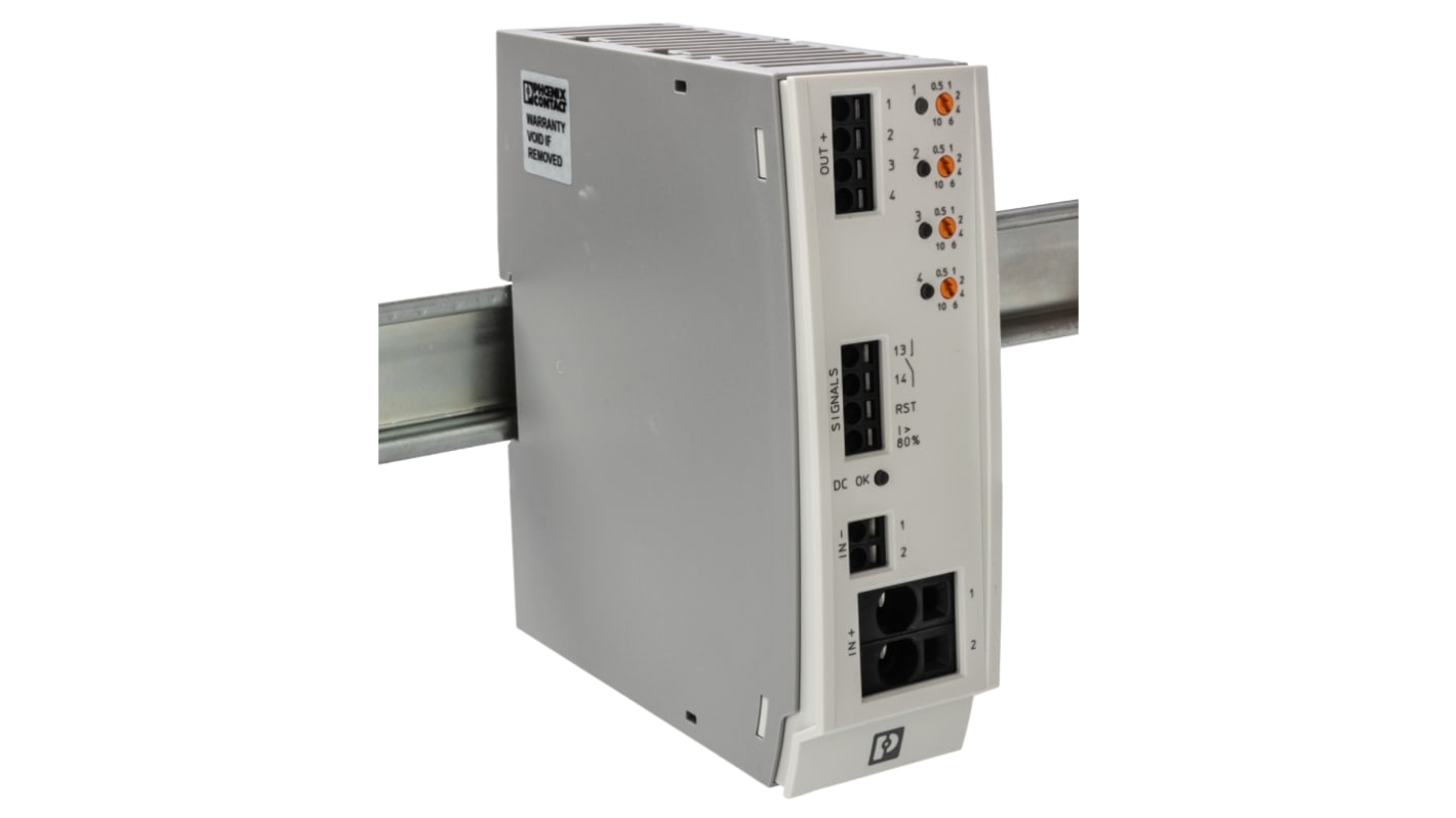 Phoenix Contact Electronic Circuit breaker 10A 24V CBM, 4 channels , DIN Rail Mount Type E