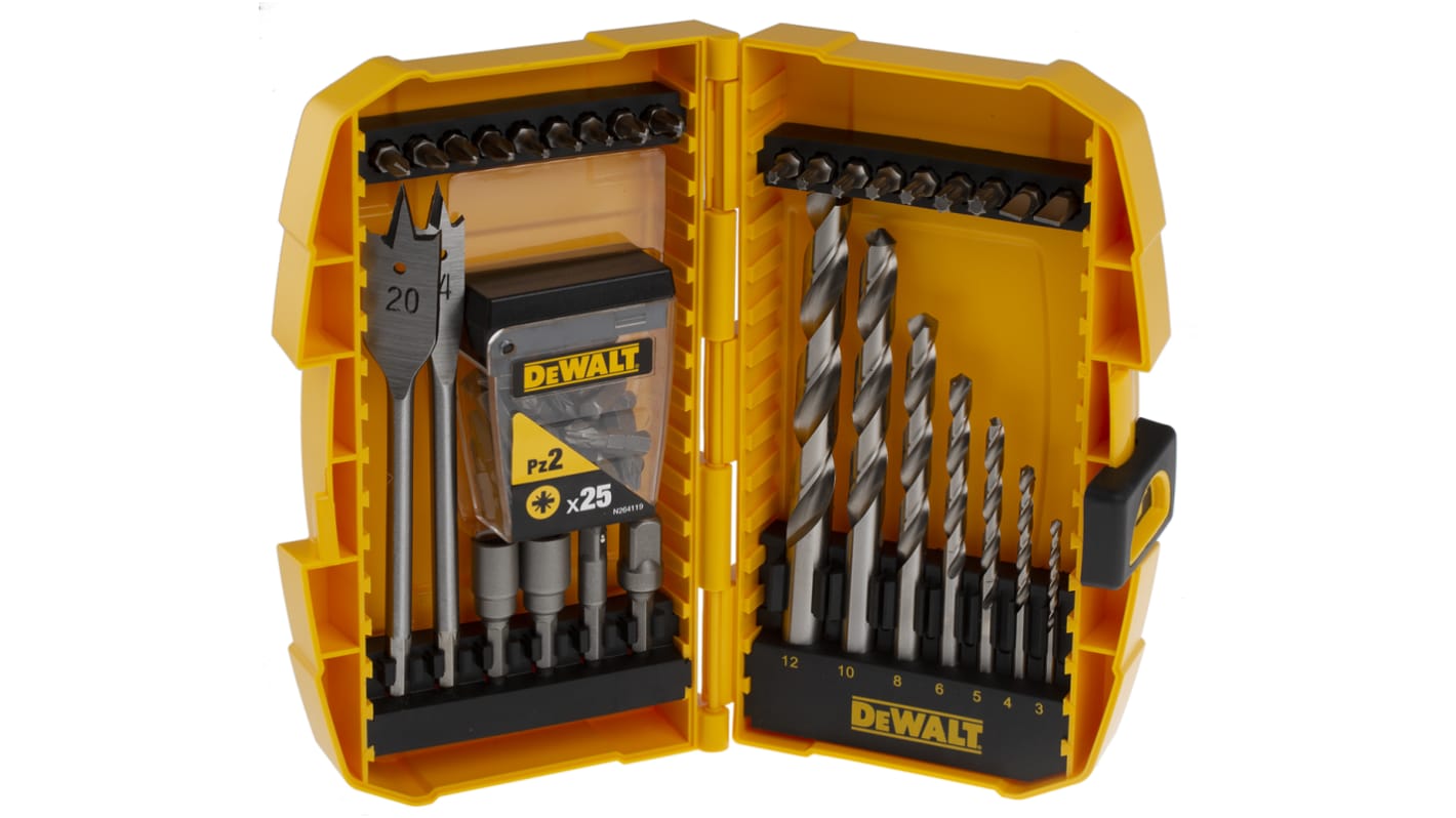 DeWALT 56-Piece Twist Drill Bit Set for Multi-Material, 12mm Max, 3mm Min, Steel Bits