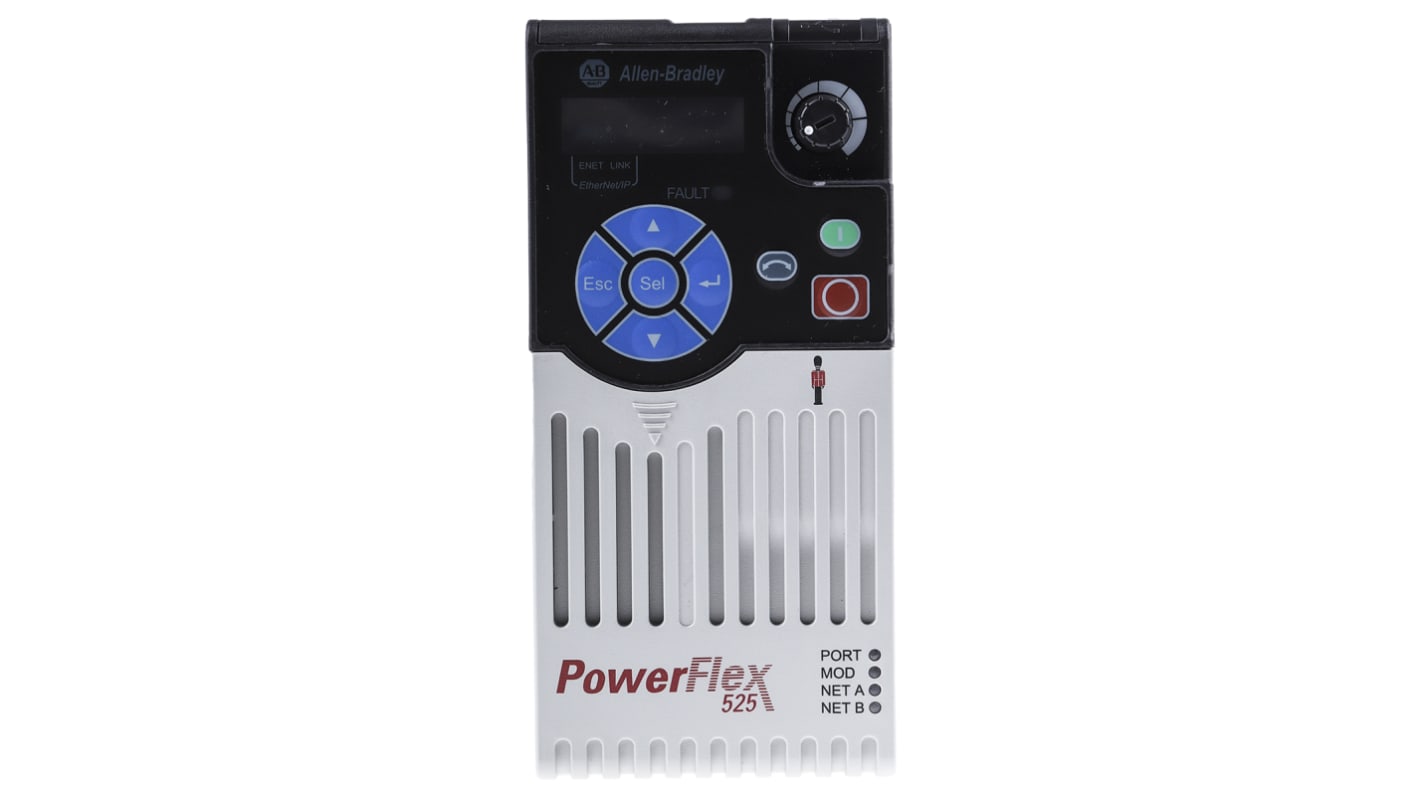 Variateur de fréquence Allen Bradley PowerFlex 525, 0,75 kW 480 V c.a. 3 phases, 2,3 A, 500Hz