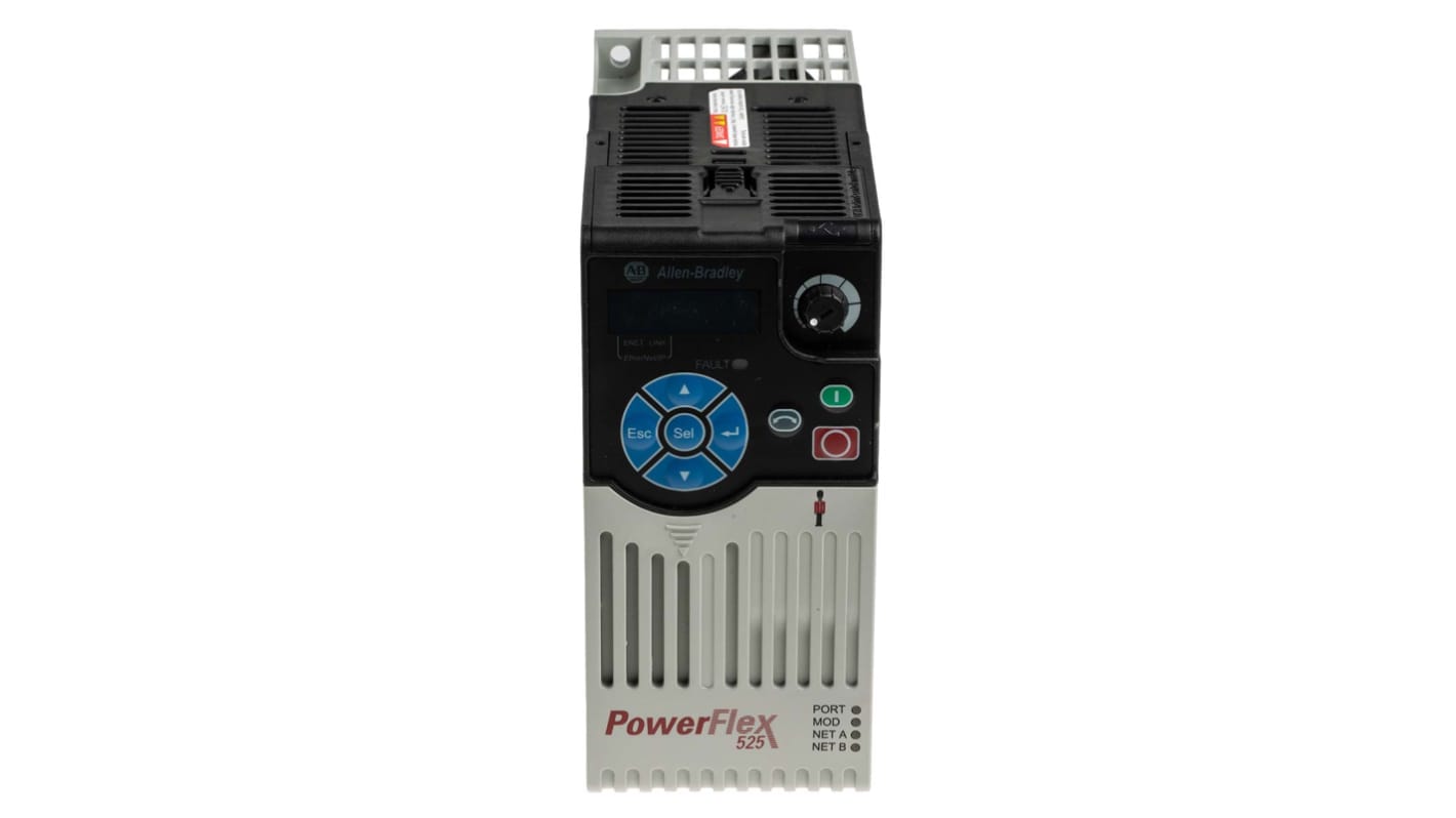 Allen Bradley PowerFlex 525 3-Phasen Frequenzumrichter 1,5 kW 400 V ac / 4 A 500Hz für Vernetztes Gerät