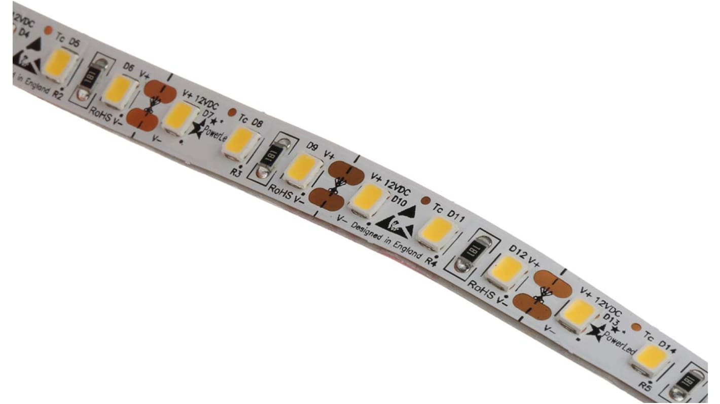 Tira de LED flexible PowerLED Chromatic, 12V dc, color Blanco, 3500 → 4500K, tira de 5m x 8mm, 120 leds/m, IP20