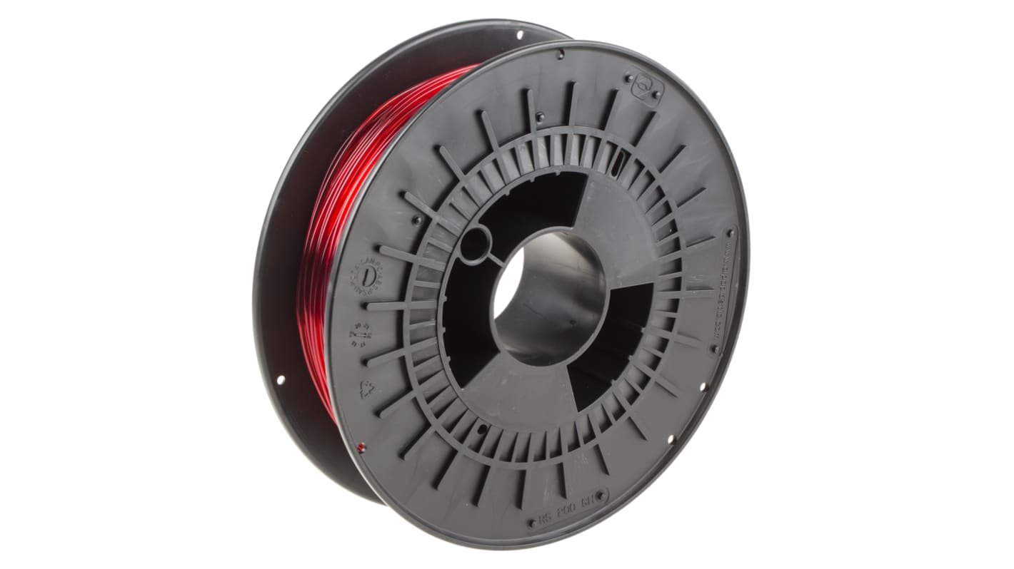 RS PRO 1.75mm Translucent Red PET-G 3D Printer Filament, 500g