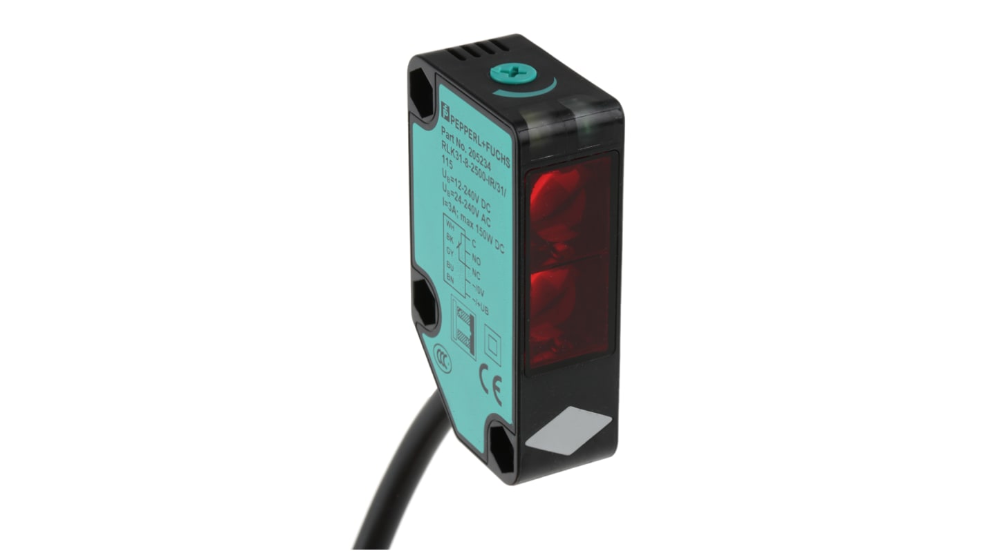 Rs-Online Sensore fotoelettrico Rettangolare Pepperl + Fuchs a diffusione rilevamento 0 → 2 5 m. uscita Relè