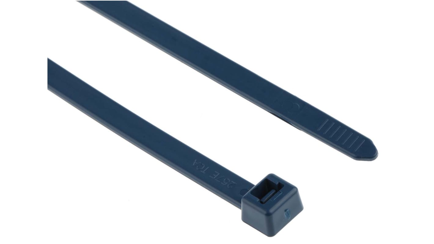 HellermannTyton MCT Polypropylen, Metall-detektierbar Kabelbinder Blau 7,6 mm x 387mm, 100 Stück