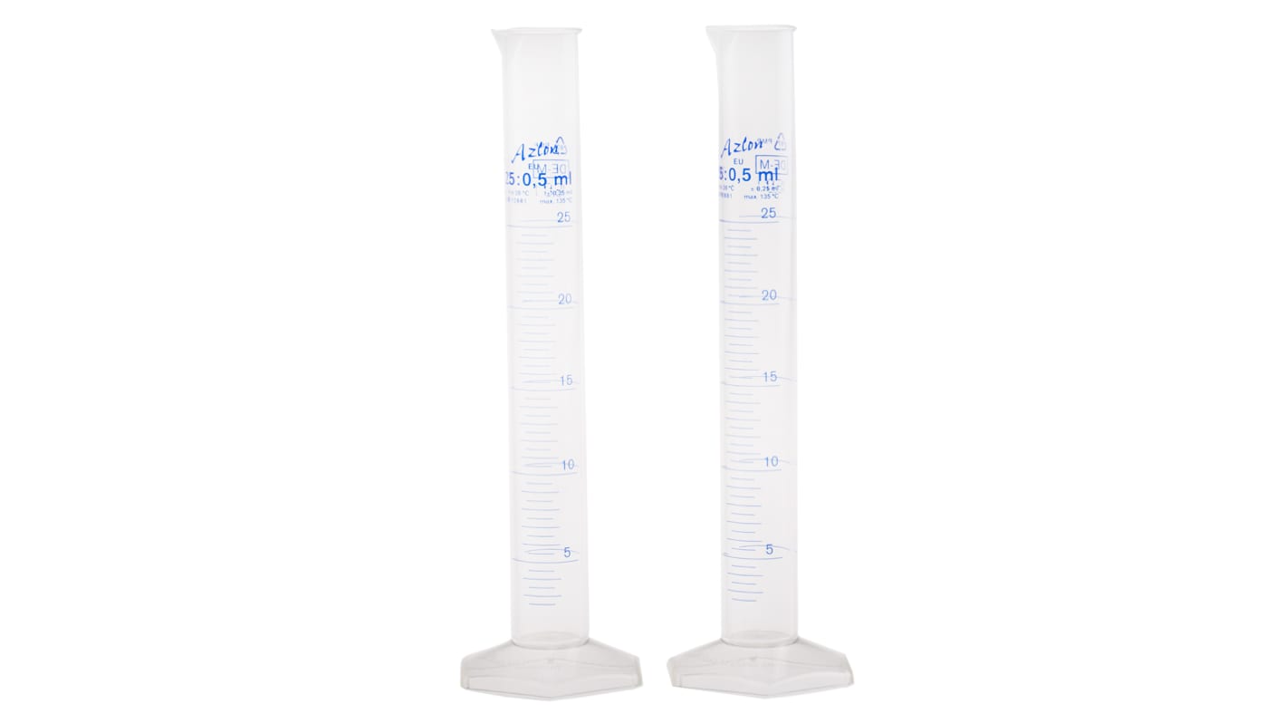 RS PRO PMP Measuring Cylinder, 25ml