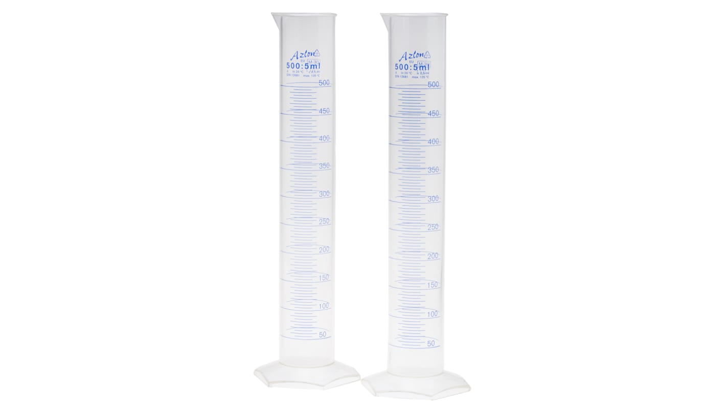 RS PRO PMP Measuring Cylinder, 500ml