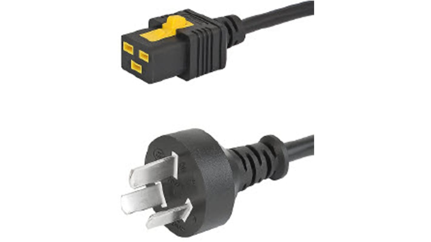 Schurter Konfektioniertes Stromkabel, A IEC C19 / Buchse, B Chinesischer Stecker Typ I / Stecker, 16 A,  250 V