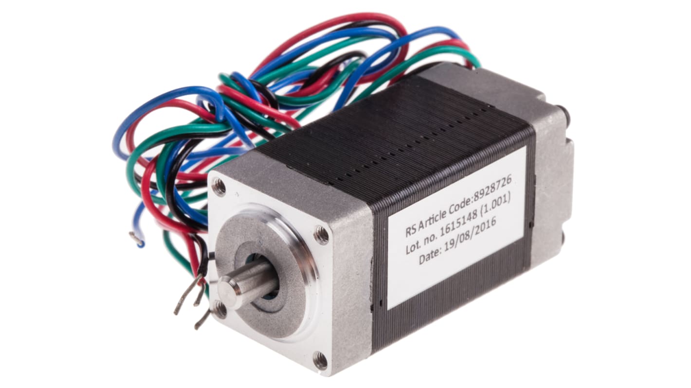 Motore passo passo Magnete permanente, ibrido RS PRO, coppia 30mNm, ang. 1.8°, 4,32 V,Ø asta 4mm