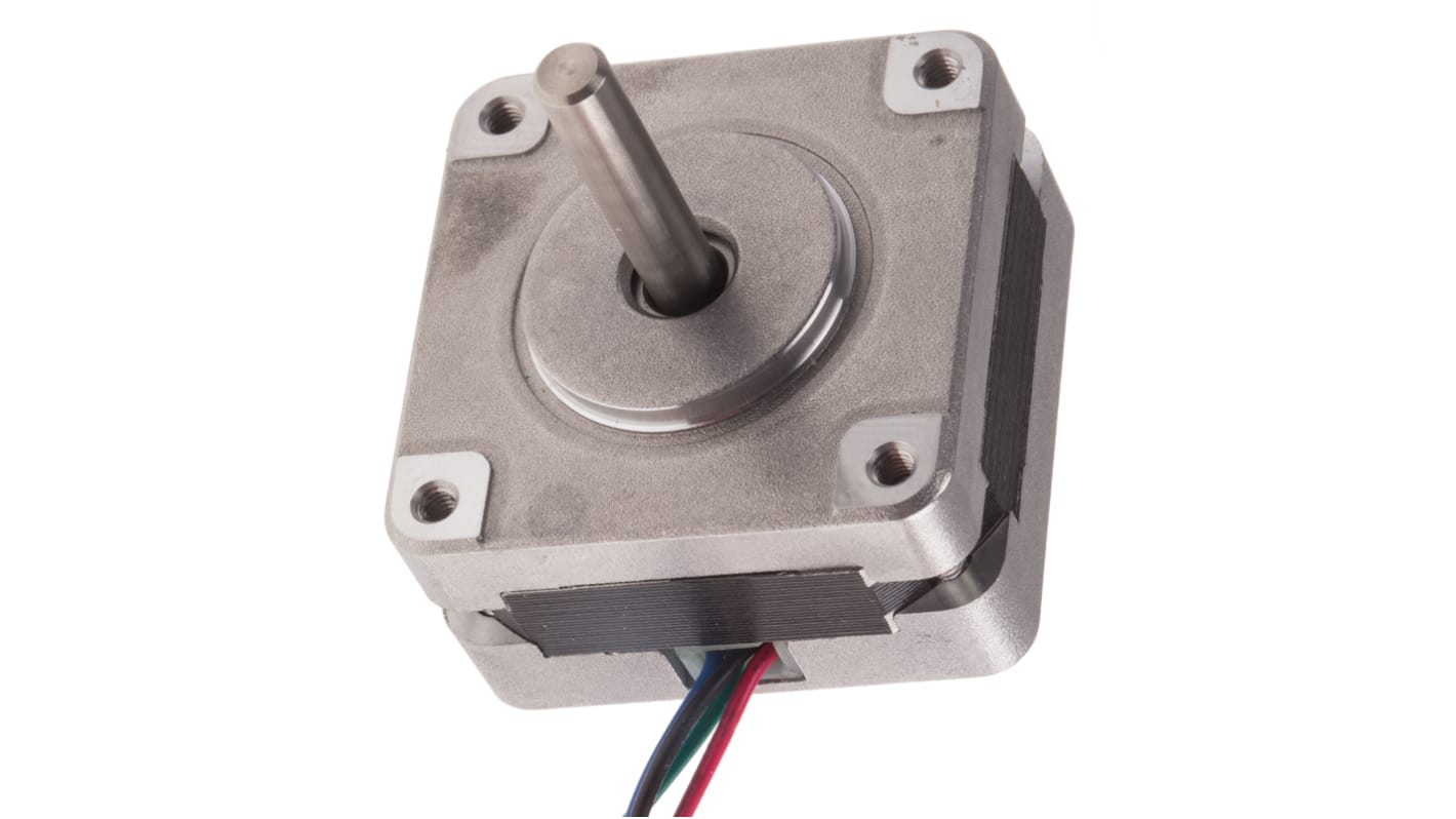 RS PRO Hybrid, Permanent Magnet Stepper Motor, 65mNm Torque, 2.64 V, 1.8°, 39.2 x 39.2mm Frame, 5mm Shaft