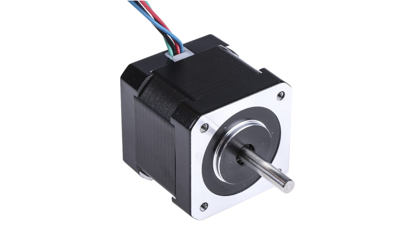 RS PRO Hybrid, Permanent Magnet Stepper Motor, 0.36Nm Torque, 2.8 V, 1.8°, 42.3 x 42.3mm Frame, 5mm Shaft