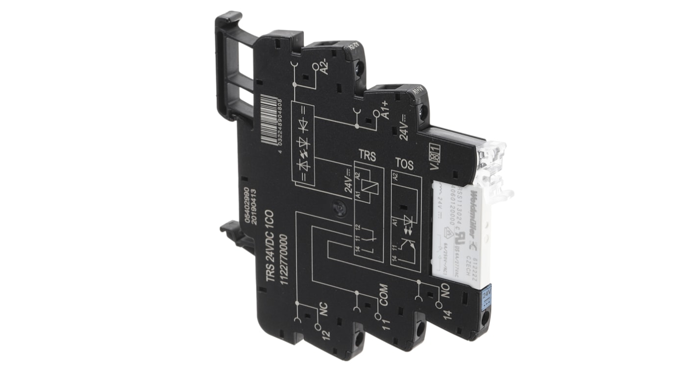 Weidmüller TRS Series Interface Relay, DIN Rail Mount, 24V Coil, SPDT, 1-Pole, 6A Load
