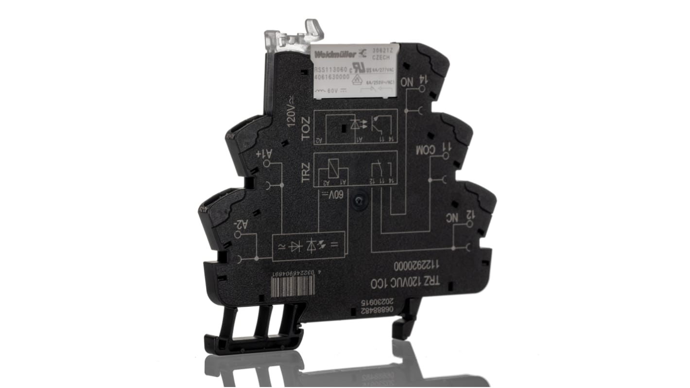 Relé modular Weidmuller TRZ, SPDT, 110V, para carril DIN