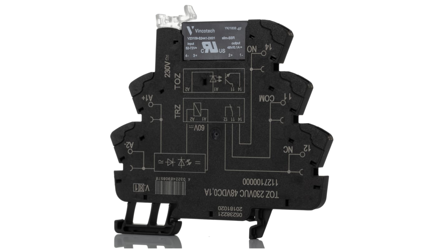 Weidmuller TOZ Series Solid State Interface Relay, 230 V Control, 100 mA Load, DIN Rail Mount