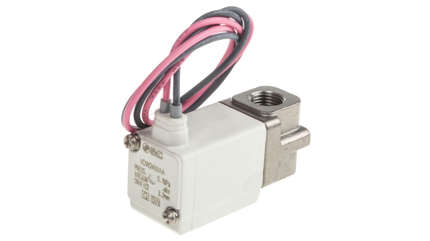 SMC 2/2 Pneumatic Solenoid Valve - Solenoid/Spring G 1/8 VDW Series 24V dc